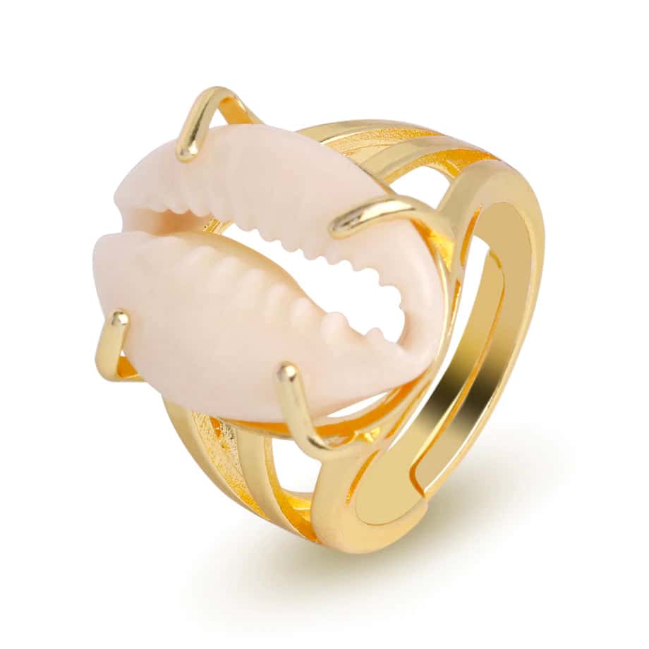 Shell Ring Set Cowrie (Golden)
