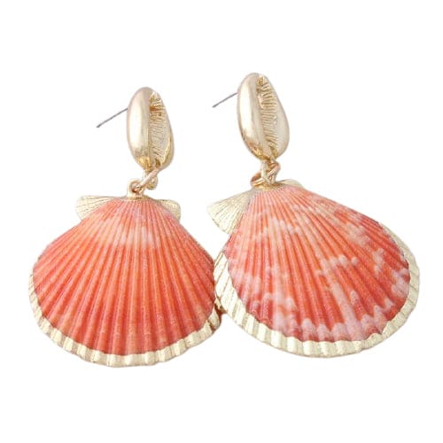 Shell Earrings Red Scallop