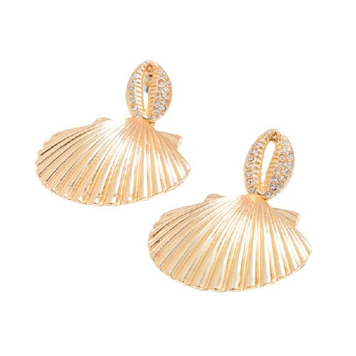 Shell Earrings St-Jacques & Rhinestones