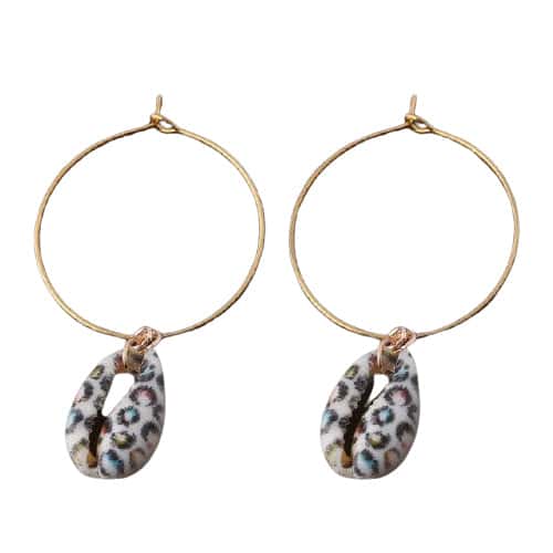 Shell Earrings Leopard Cowrie