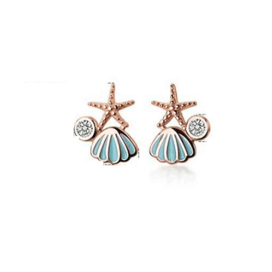 Shell Earrings And Rose Gold Starfish