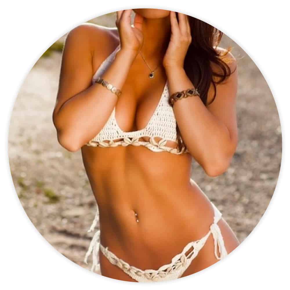 Seashell Swimsuit White Crochet