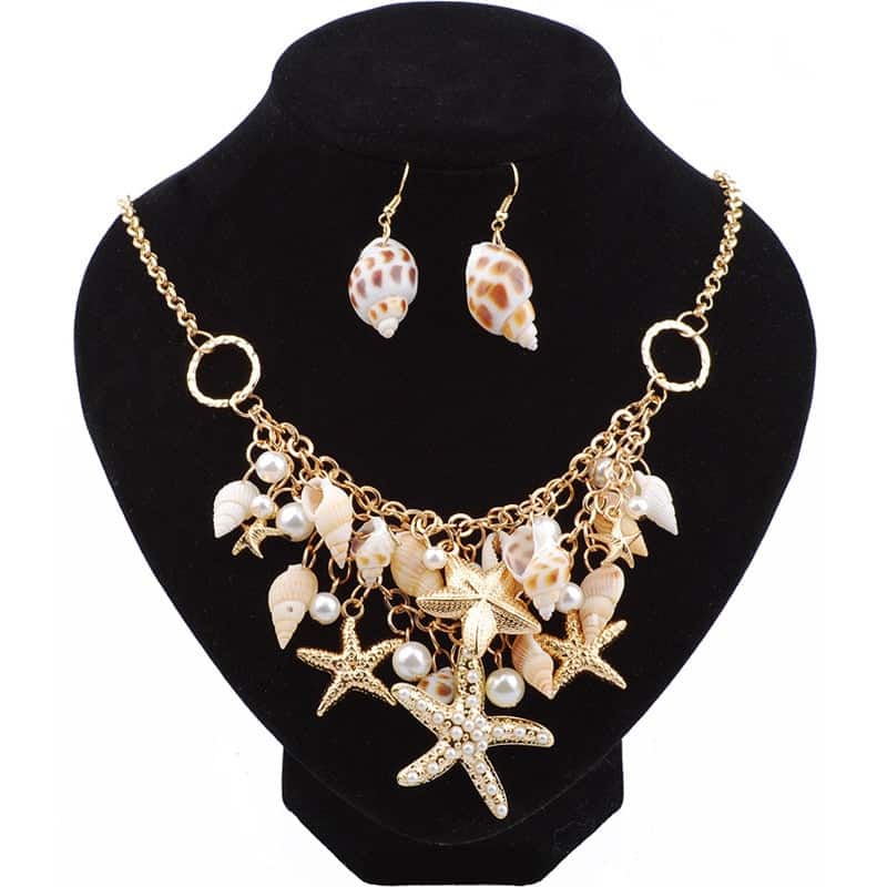 Shell Ornaments Whelk And Starfishes