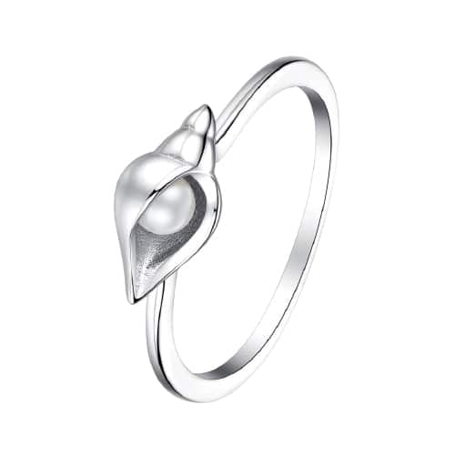 Shell Ring And 925 Sterling Silver Pearl
