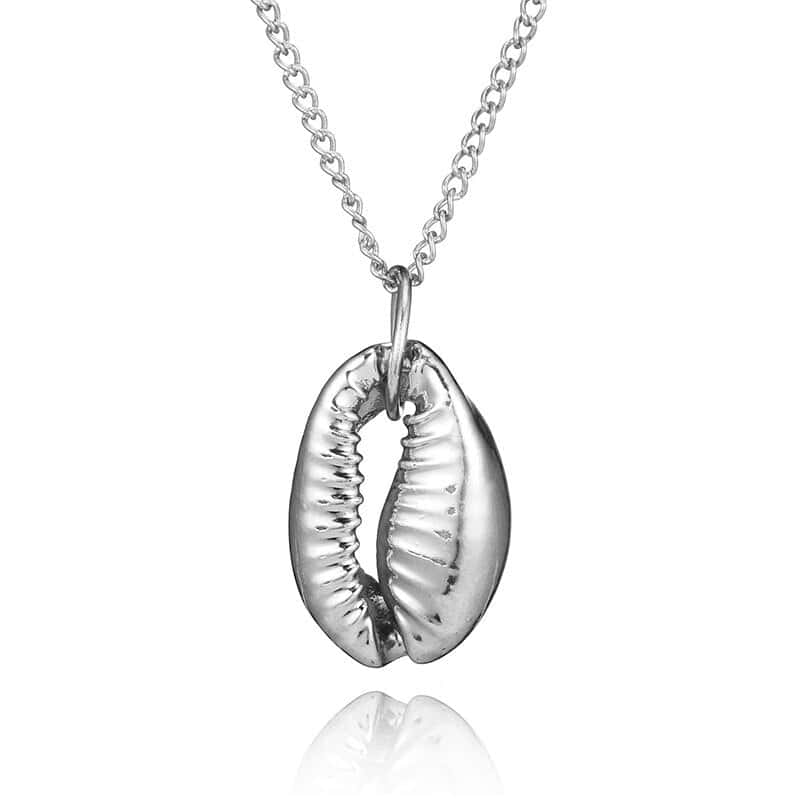 Shell Necklace Silver Cowrie Pendant