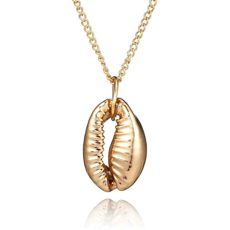 Shell Necklace Golden Cowrie Pendant