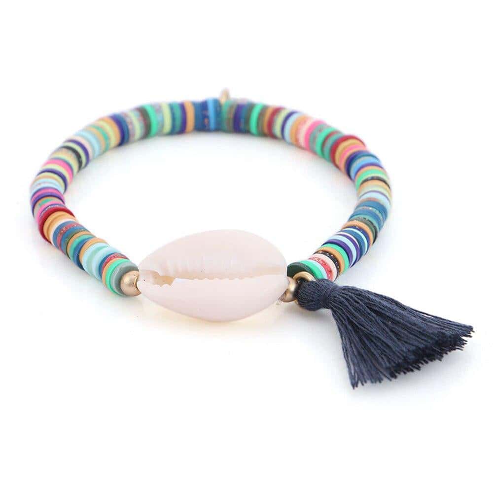 Shell Bracelet Cowrie And Heishi Beads