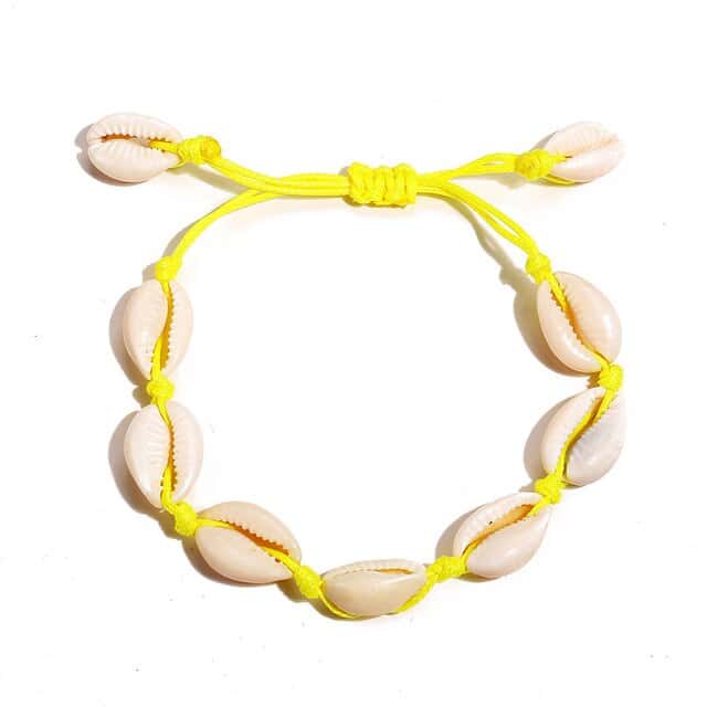Shell Bracelet Yellow Cord Cowries
