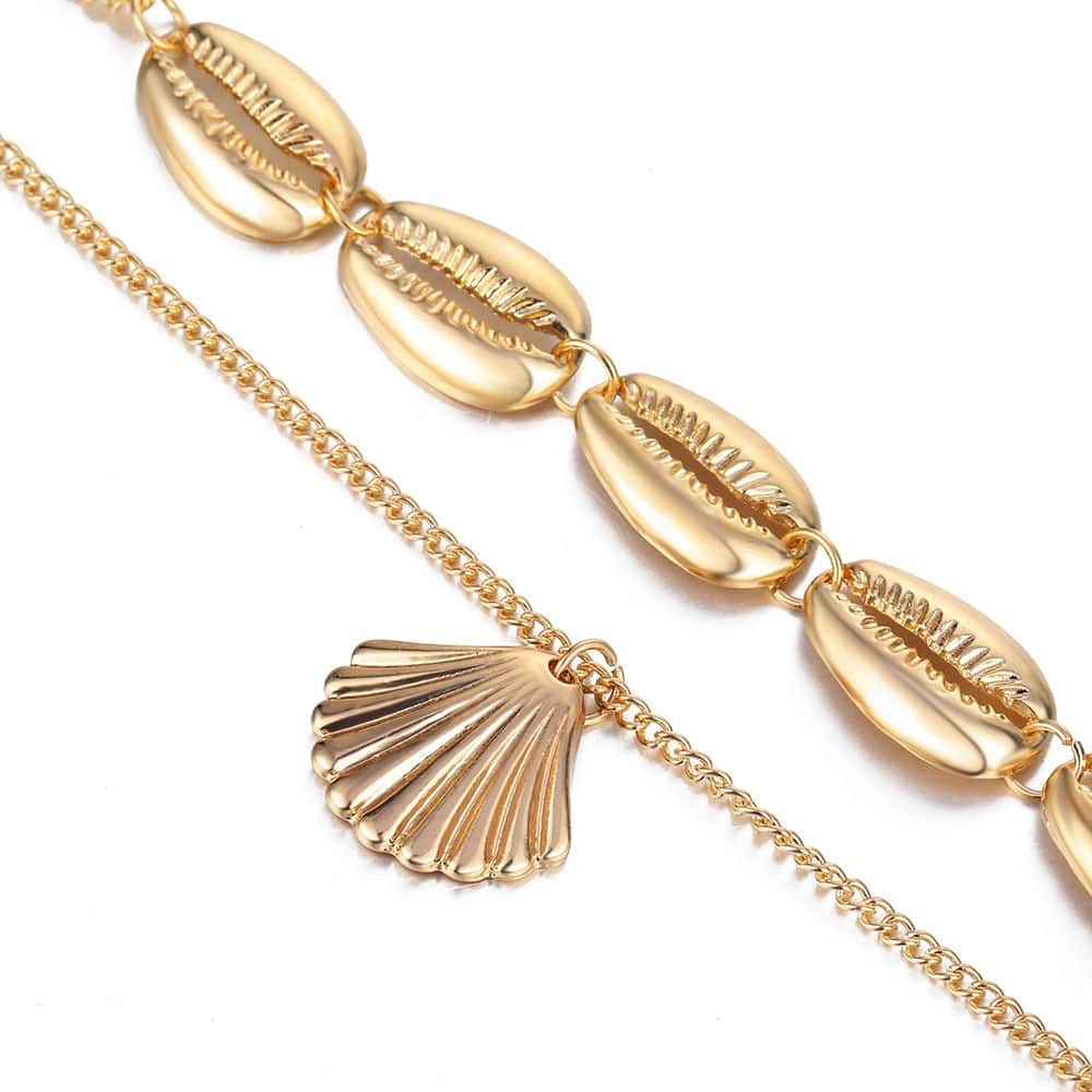 Shell Necklace Golden Shell Pendant Choker