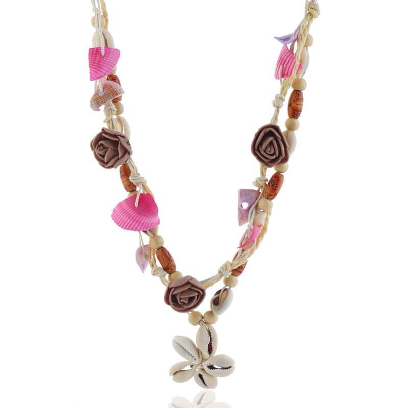 Shell Necklace Pink Cowrie Necklace