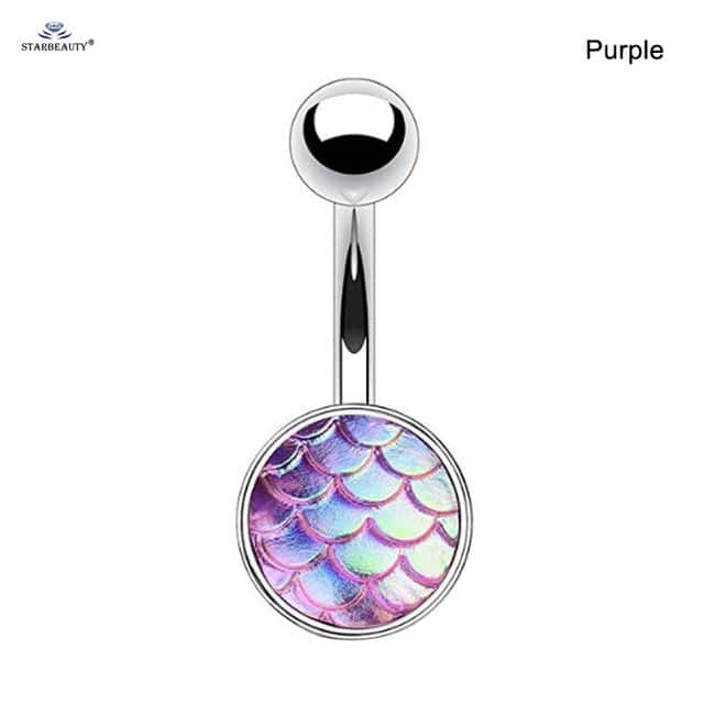 Navel Piercing Mermaid Scales (Violet)