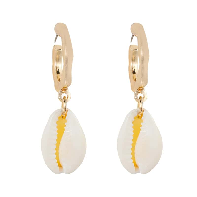 Shell Earrings White Cowrie