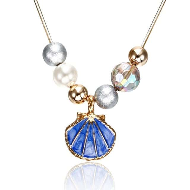 Shell Necklace Blue St. Jacques Shells And Beads