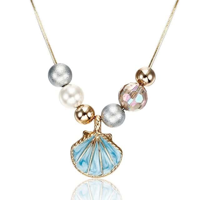 Shell Necklace Turquoise St. Jacques Shells And Beads