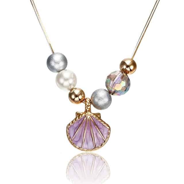 Shell Necklace Mauve St. Jacques Shells And Beads