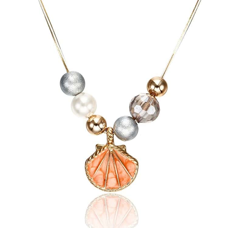 Shell Necklace Orange St. Jacques Shells And Beads