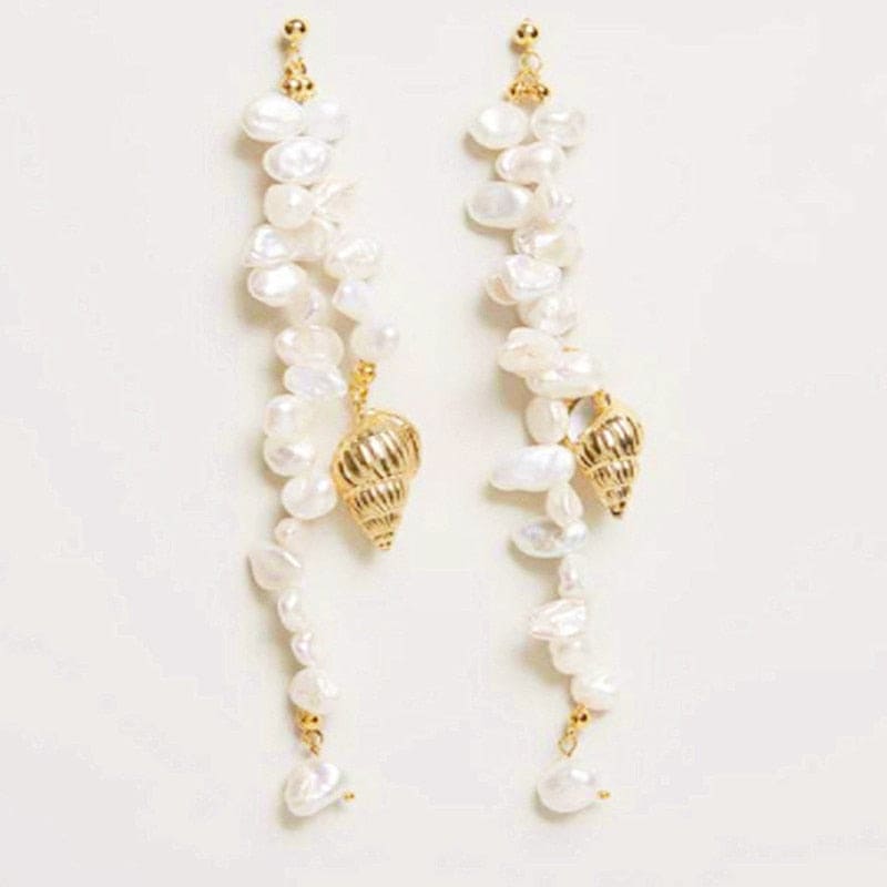Shell Earrings Baroque Pearls