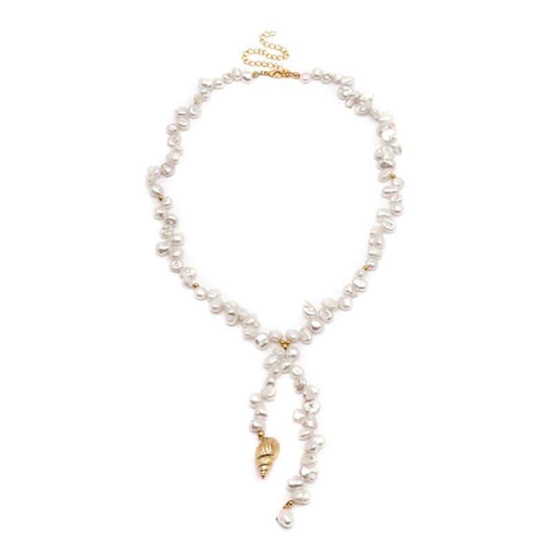 Shell Necklace Baroque Pearls