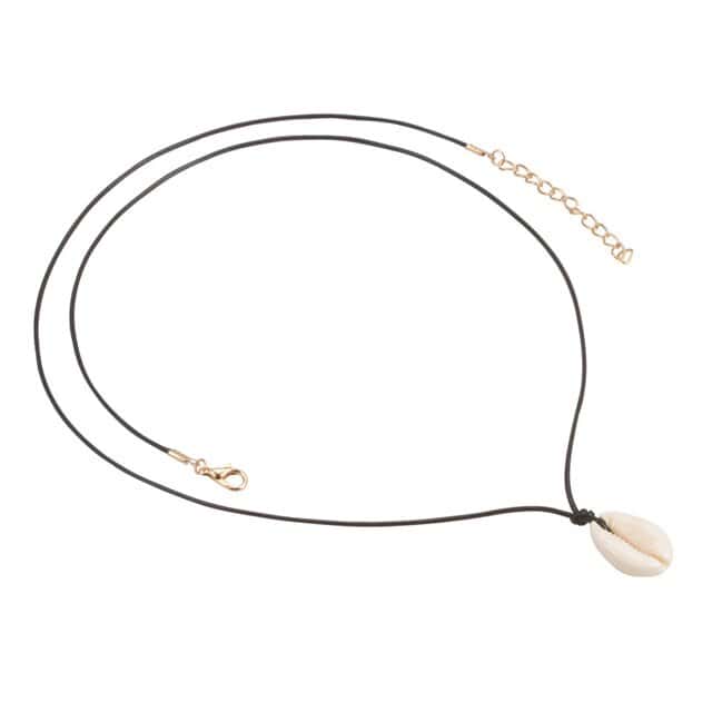 Shell Necklace Black Cord