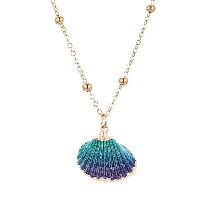 Shell Pendant Silver Rainbow Bucarde