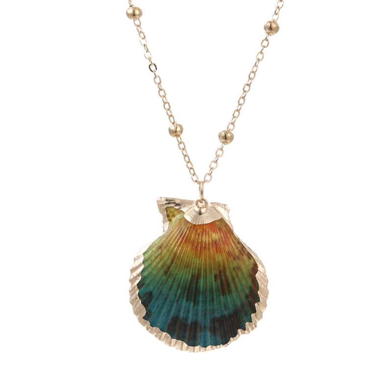 Shell Pendant Rainbow Scallop Shell