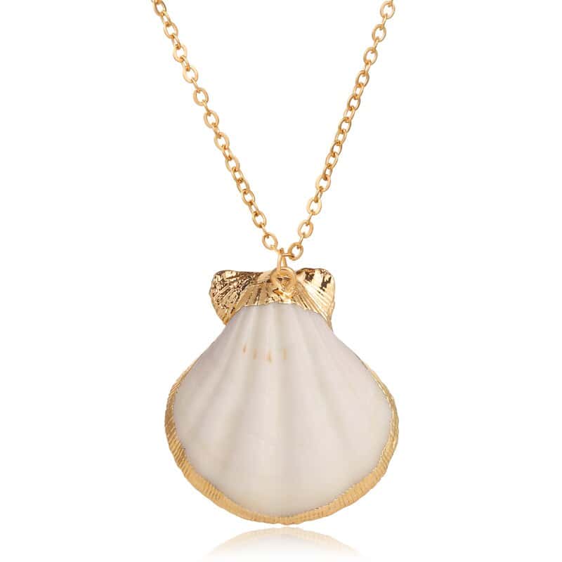 Shell Pendant Golden Scallop Shell