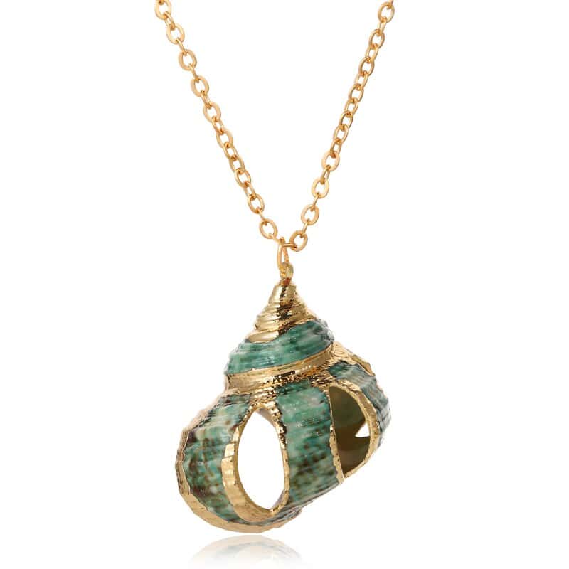 Shell Pendant Polished Green Turbo