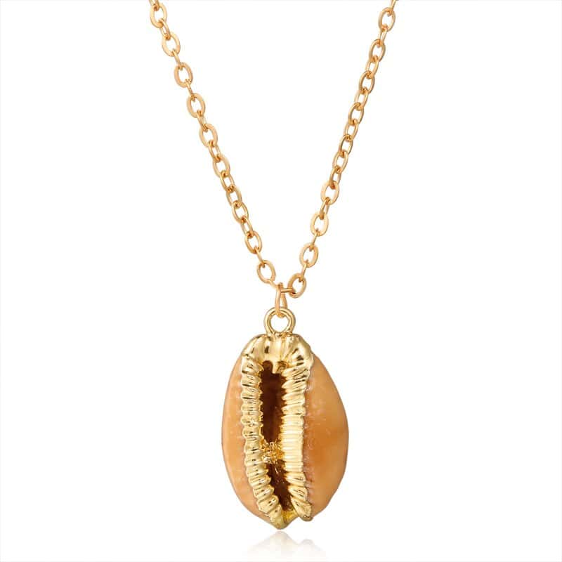 Shell Pendant Golden Coffee Bean