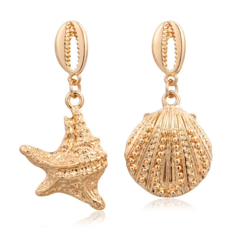 Shell Earrings Mismatched Shells