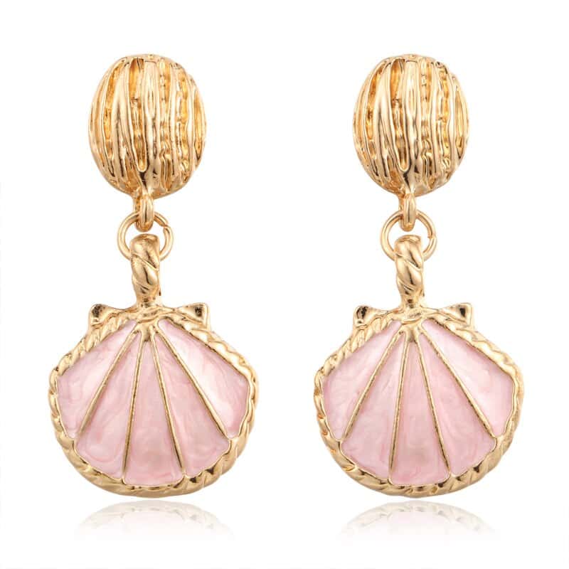 Shell Earrings Rose And Golden