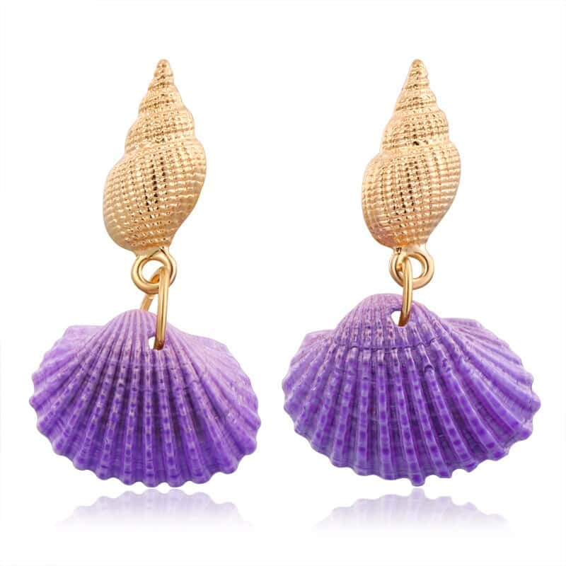 Shell Earrings Purple Bucardes