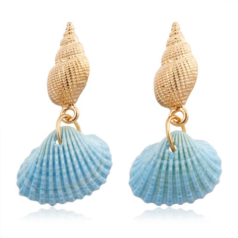 Shell Earrings Blue Bucardes