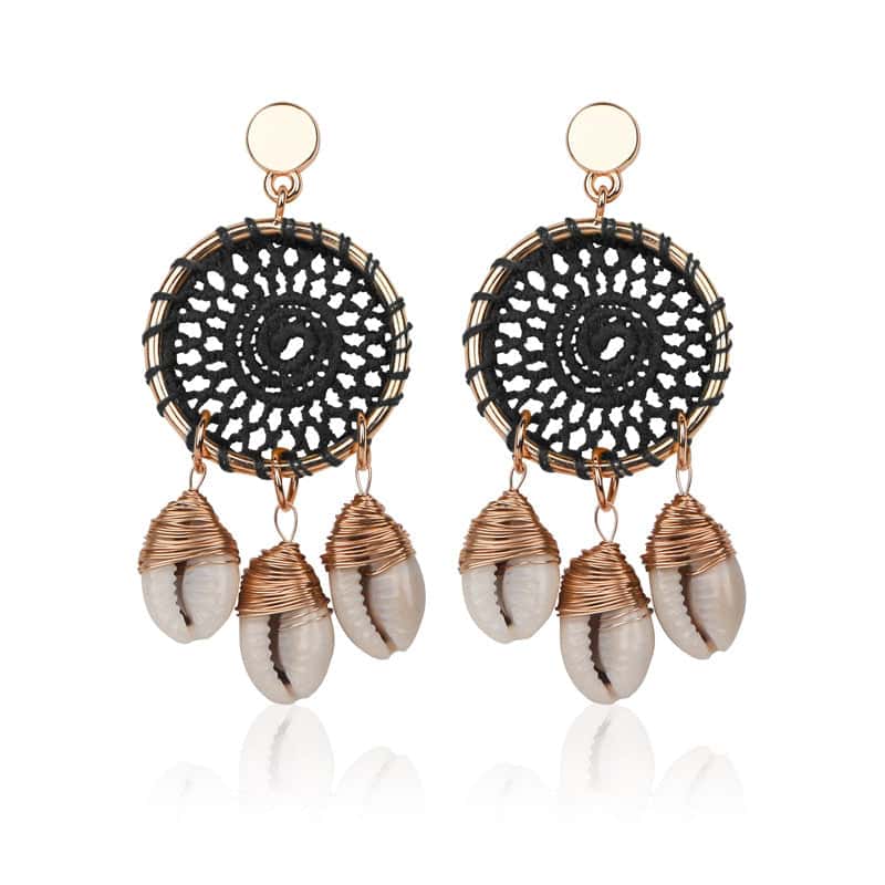 Shell Earrings Dark Dream Catcher