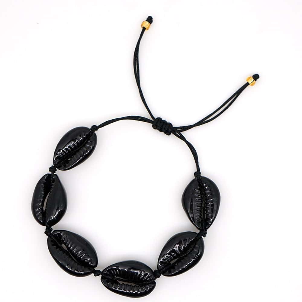Shell Bracelet Black Cowrie