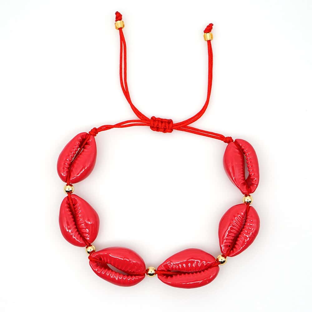 Shell Bracelet Red Cowrie