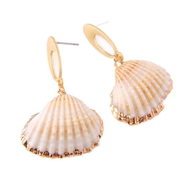 Shell Earrings Golden Bucardes