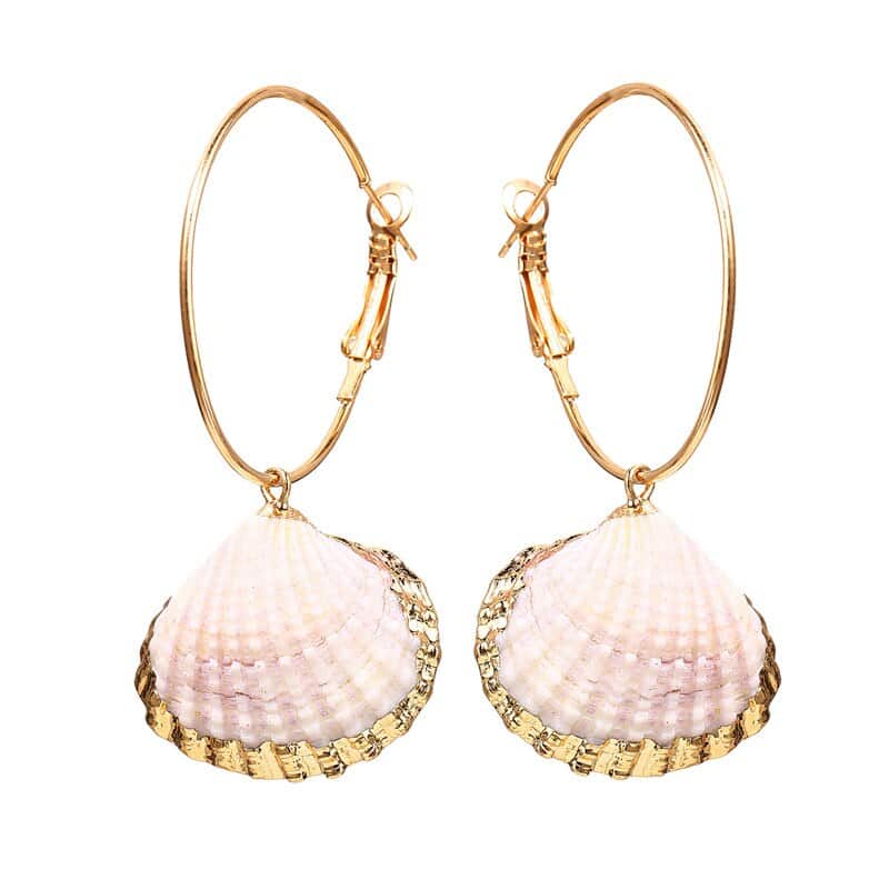 Shell Earrings Small Golden Cowrie Earrings