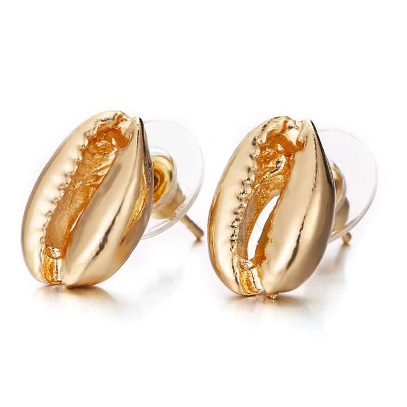 Shell Earrings Golden Cowrie