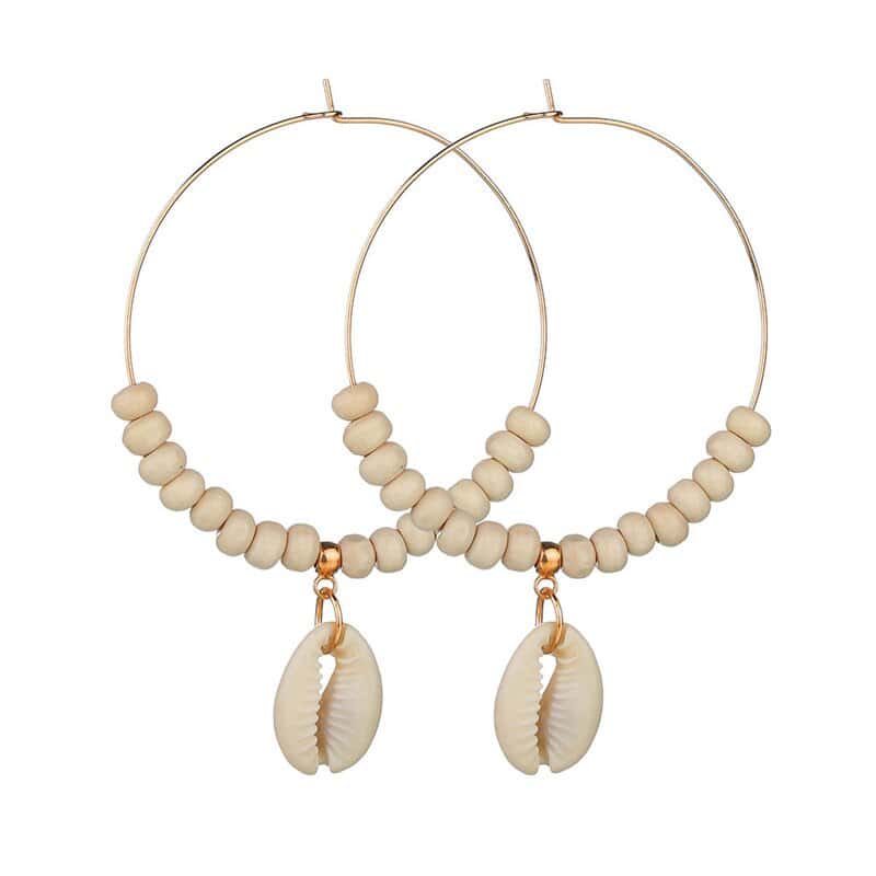Shell Earrings Cowrie And Pearl Earrings