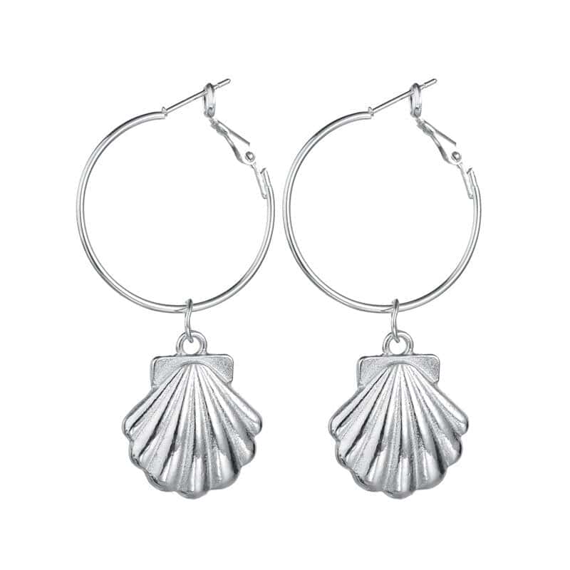 Shell Earrings Silver Shell Scallop