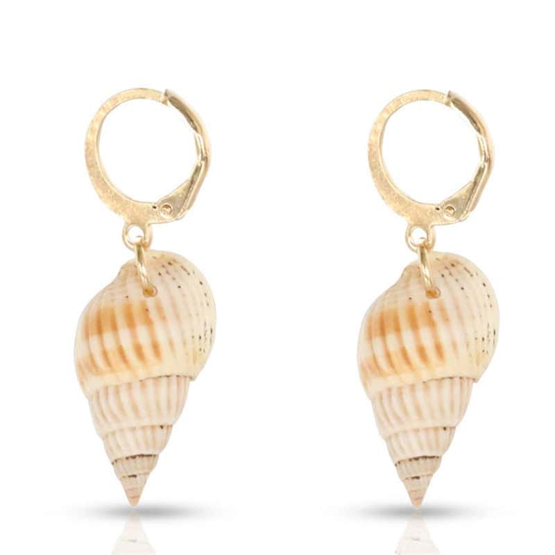 Shell Earrings White Bulot