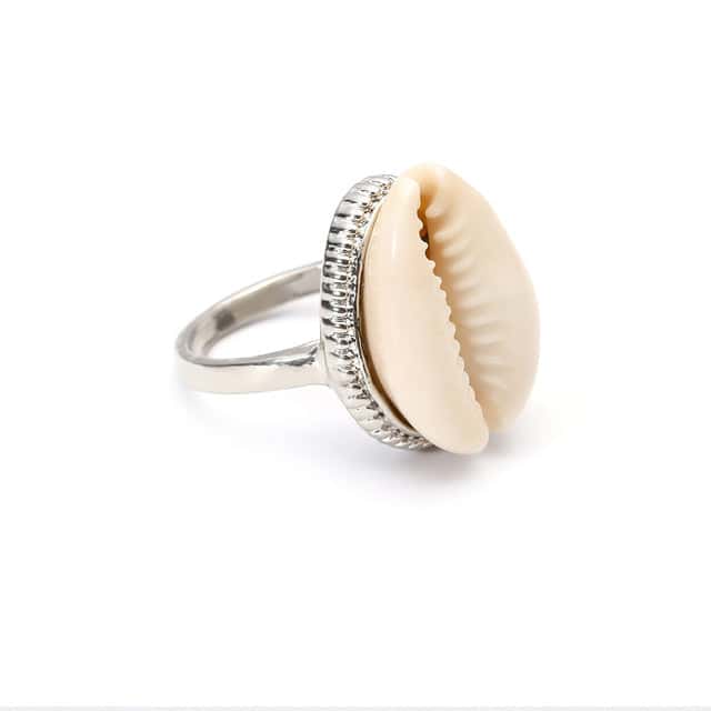 Shell Ring Silver Cowrie