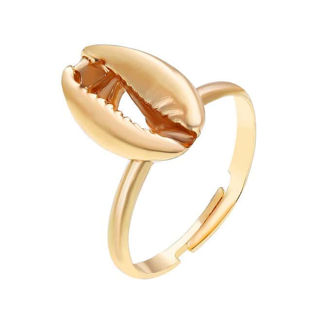 Shell Ring Golden Coffee Bean