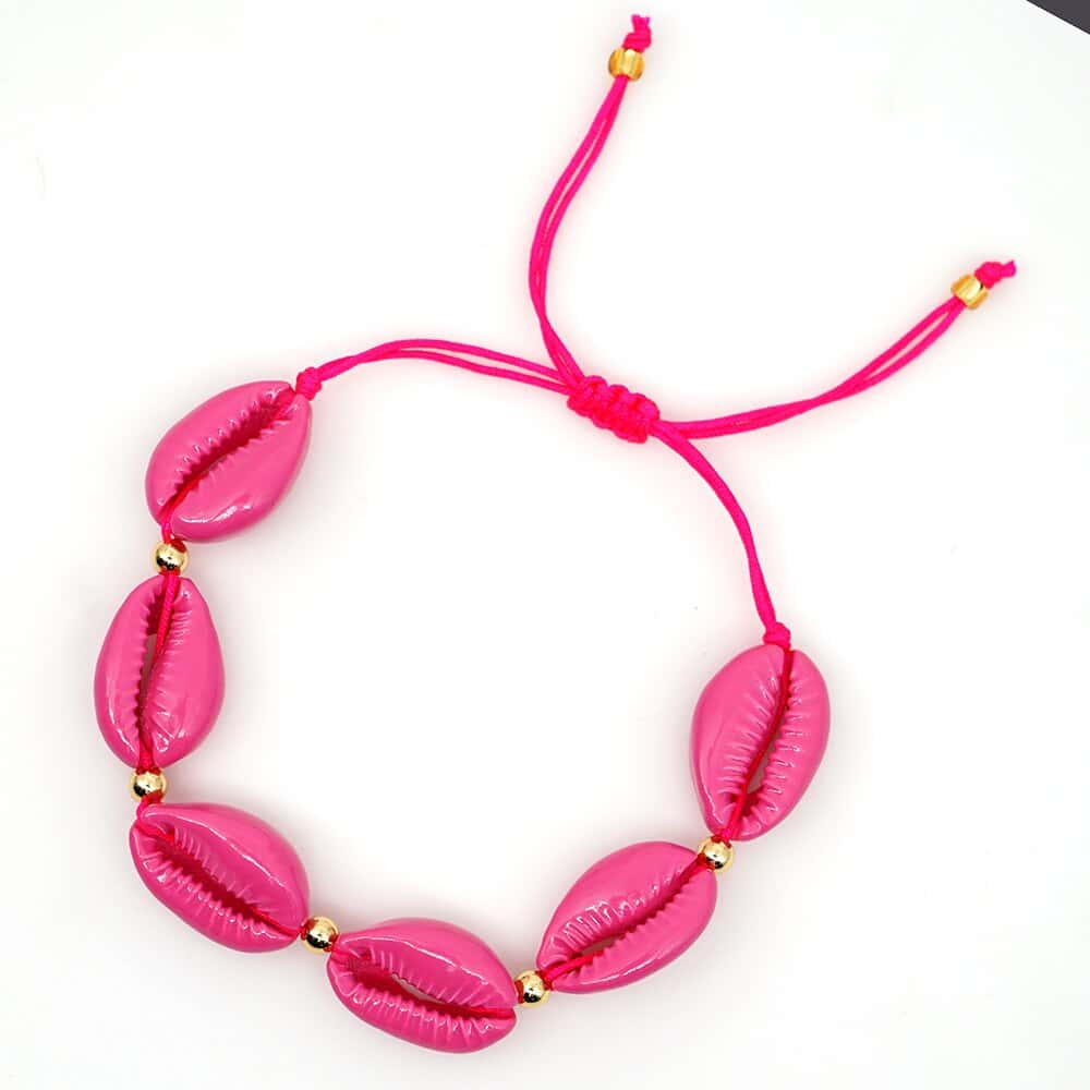 Shell Bracelet Pink Cowrie