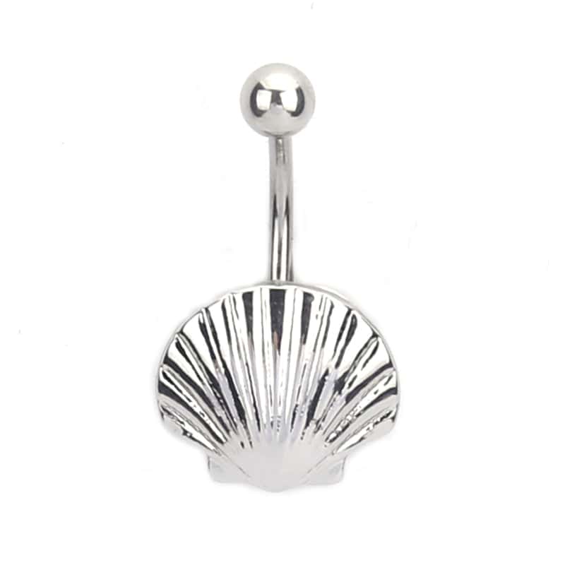 Navel Piercing Silver Shell Scallop