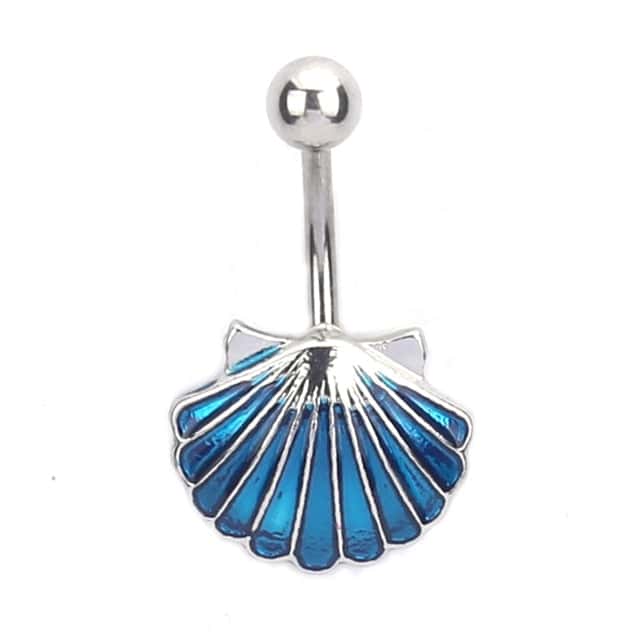 Navel Piercing Blue Shell Scallop