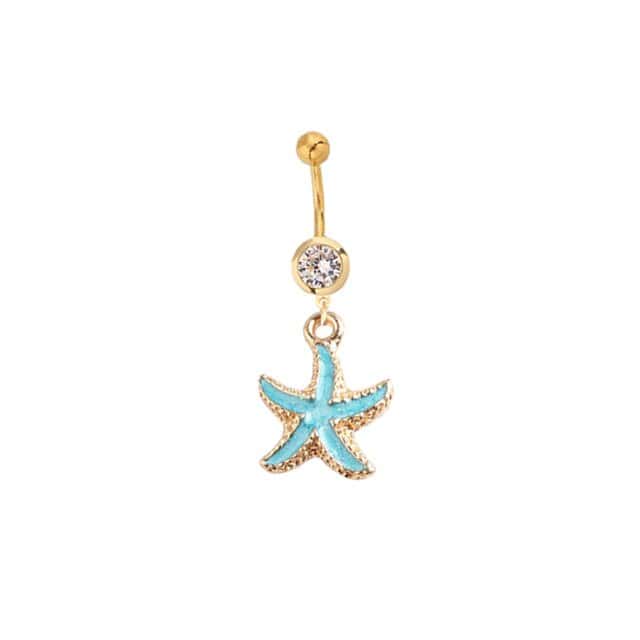 Navel Piercing Turquoise Starfish