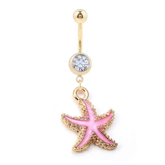 Navel Piercing Pink Starfish