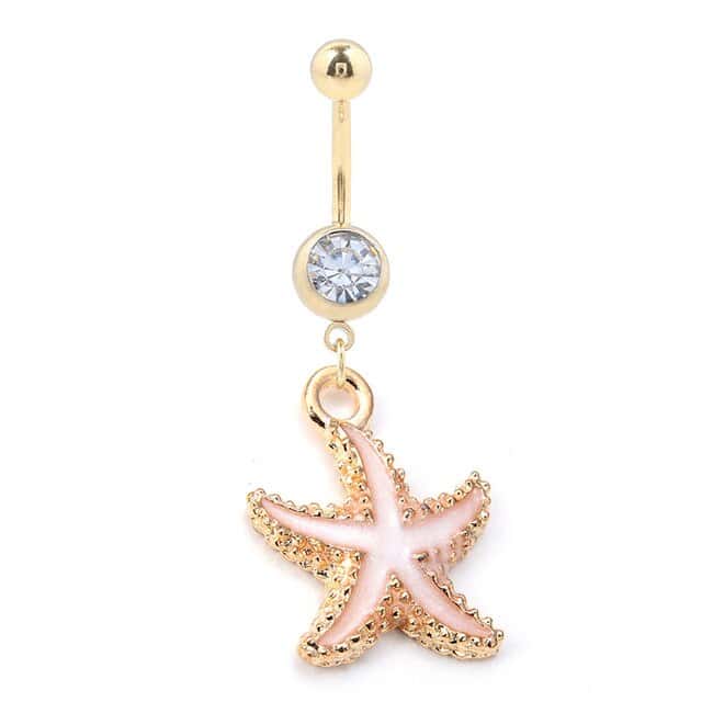 Navel Piercing Salmon Starfish