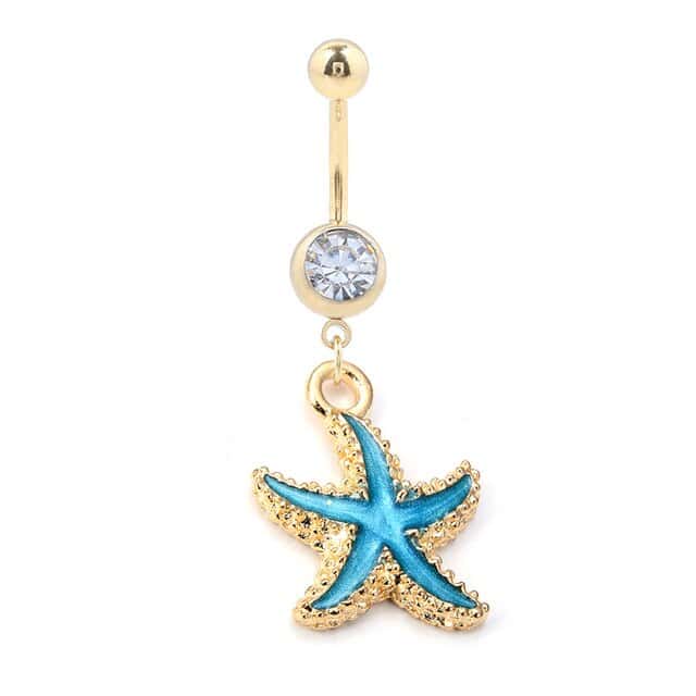 Navel Piercing Blue Starfish